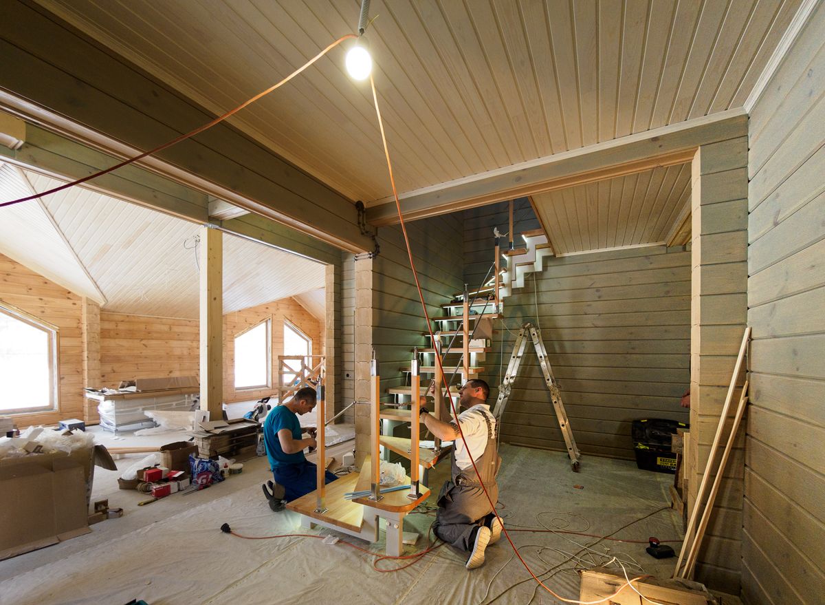 Timber framing on a home addition