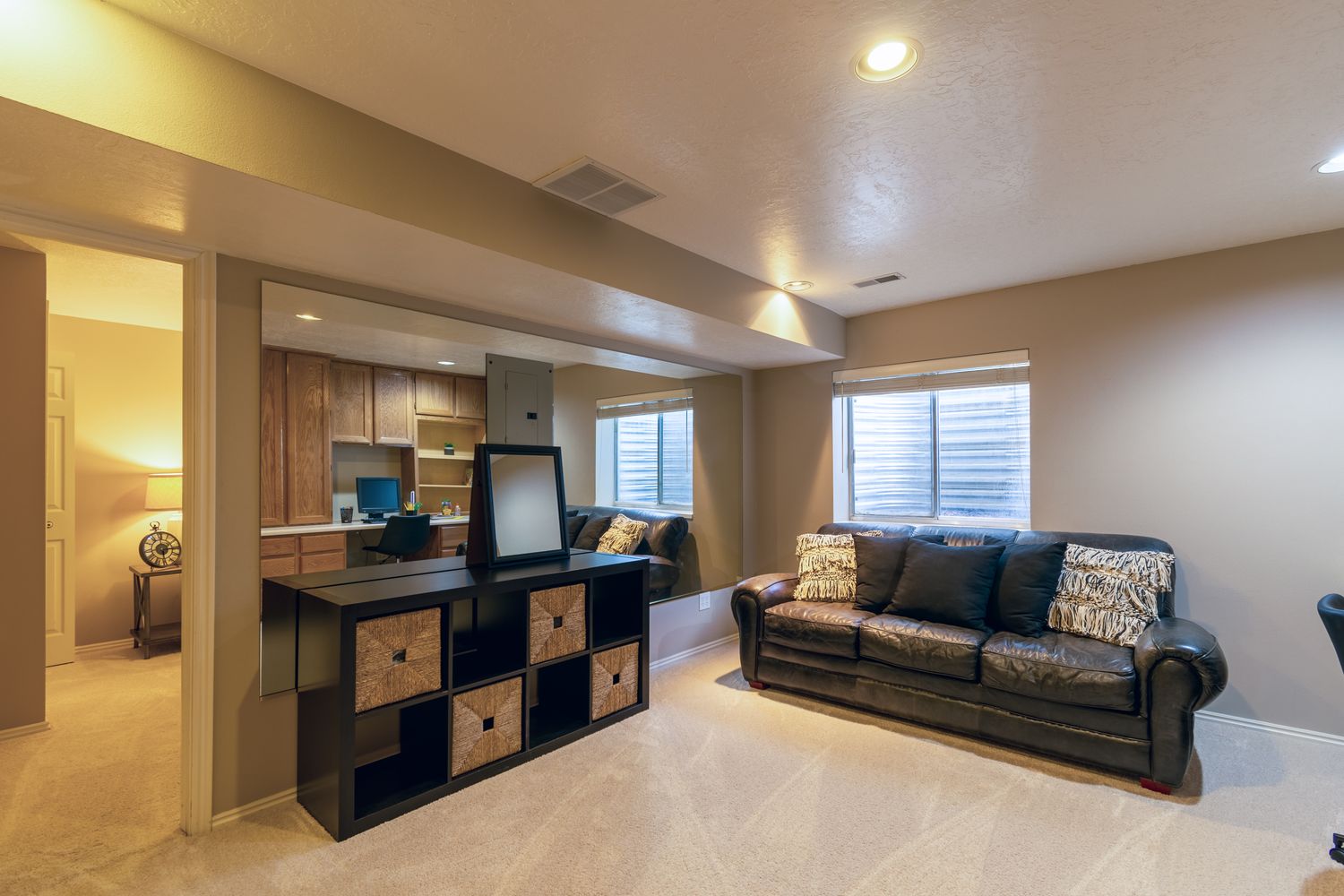 Finished basement living space