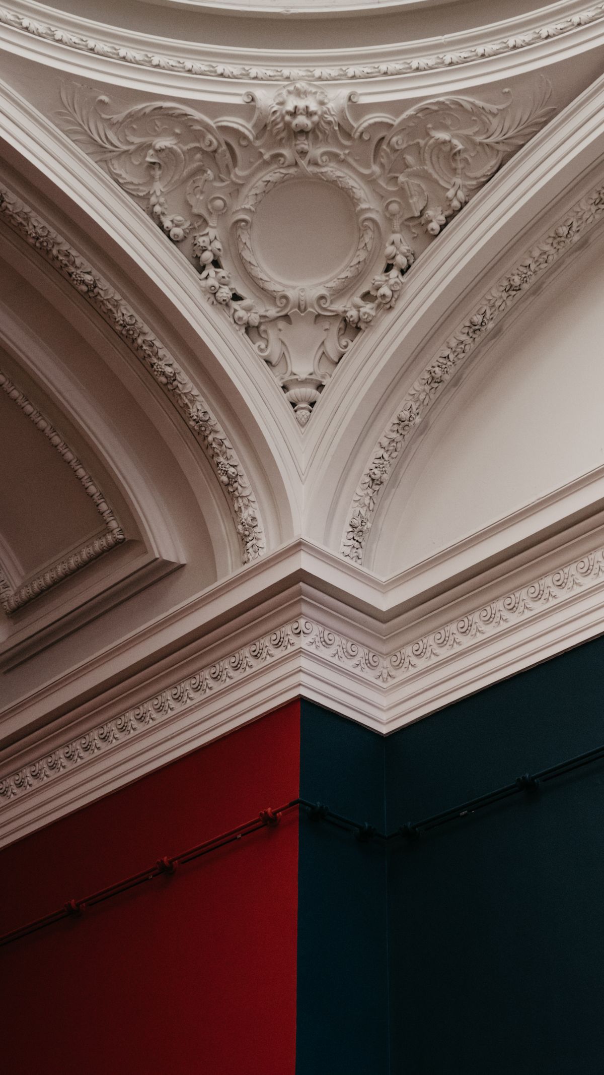 Interior finish work with detailed ceiling moulding